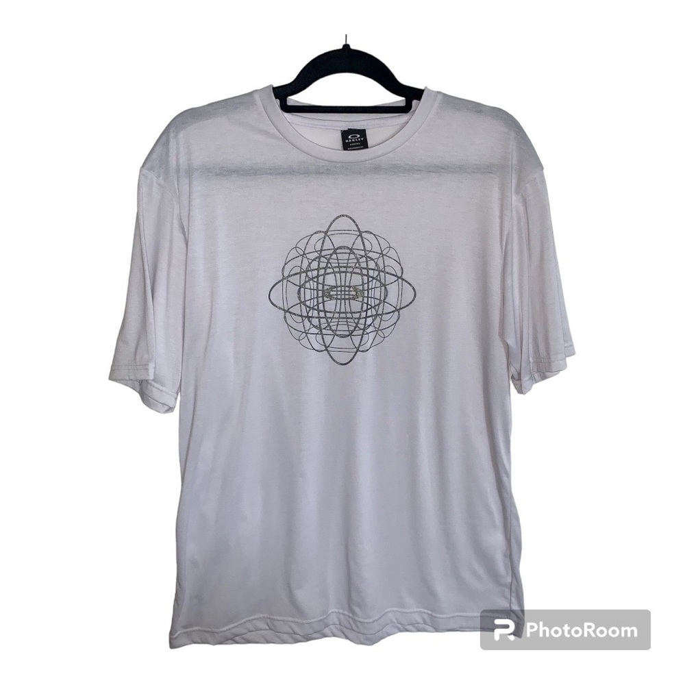 OAKLEY Atomic Ellipse Hydrolix Performance Fit T-Shirt Tee White Mens Size XL